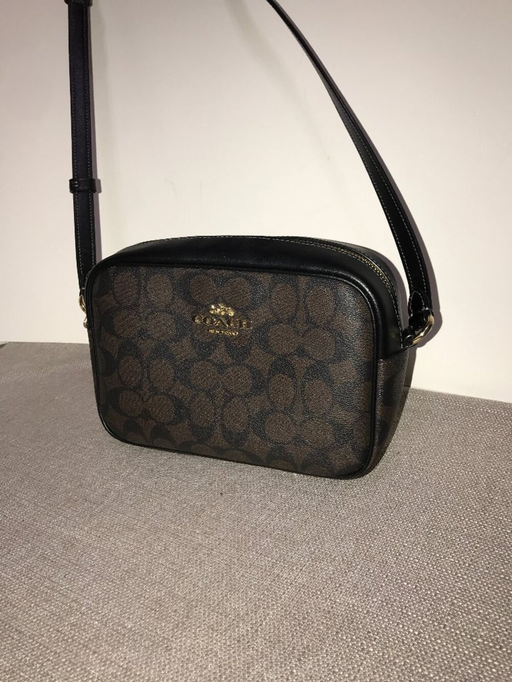 Coach Brown/Black Signature Small Crossbody Bag